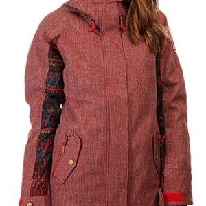 Roxy Women's Red Patterned Snowboard Ski Jacket